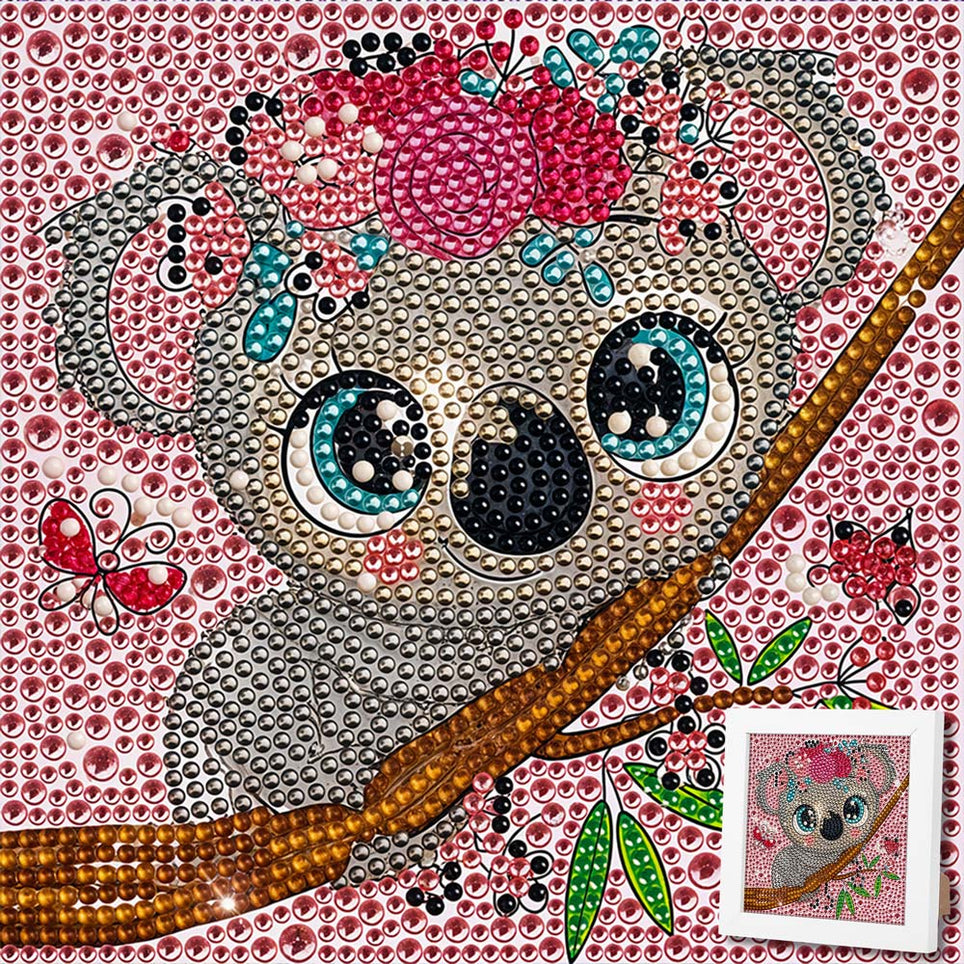 YSCOLOR Diamond Painting Koala Orso 5D Fai Da Te - Kit Completo 30x40 Cm Con Tela E Diamanti Rotondi - Mosaico Strass Per Cameretta Bambini