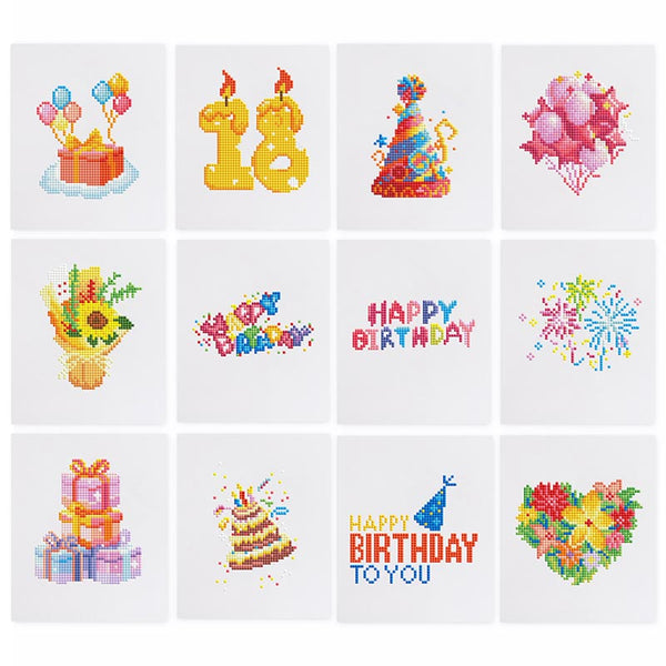 5D Diamond Painting LuxGem - Happy Birthday - 12 Mini Motive, Unique-DIamond