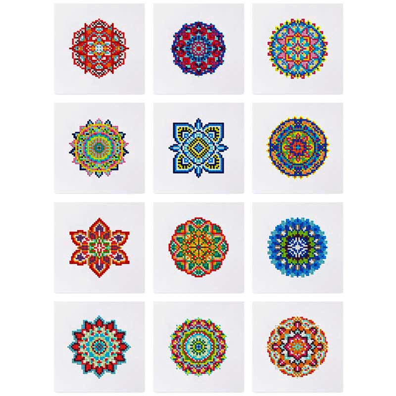 5D Diamond Painting LuxGem - Mandala Magie - 12 Mini Motive, Unique-Diamond