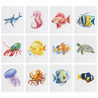 5D Diamond Painting LuxGem - Meeresbewohner - 12 Mini Motive, Unique-Diamond