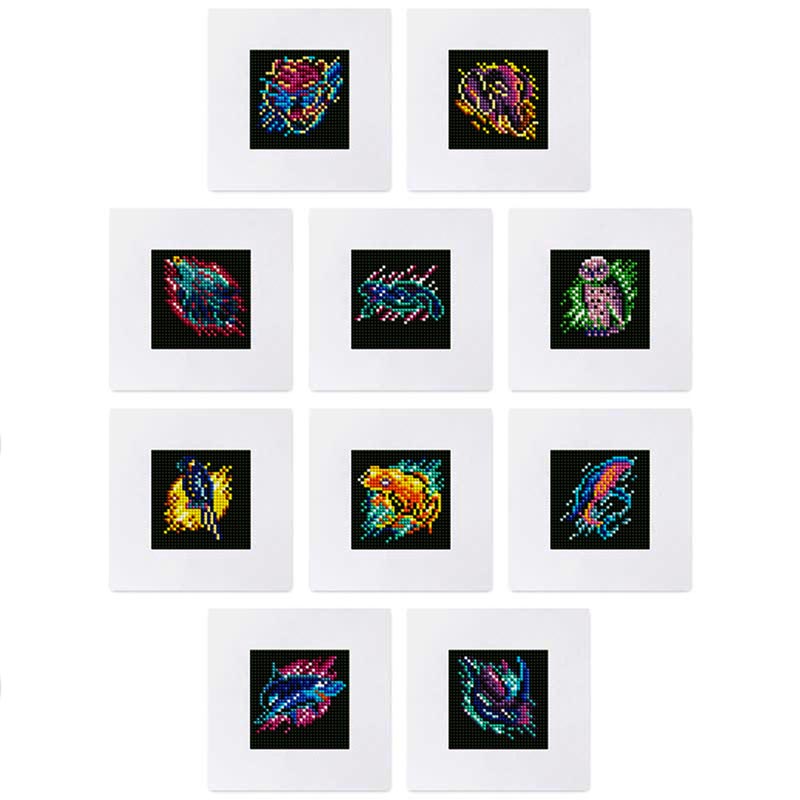 5D Diamond Painting LuxGem - Neon Wildlife - 12 Mini Motive, Unique-Diamond