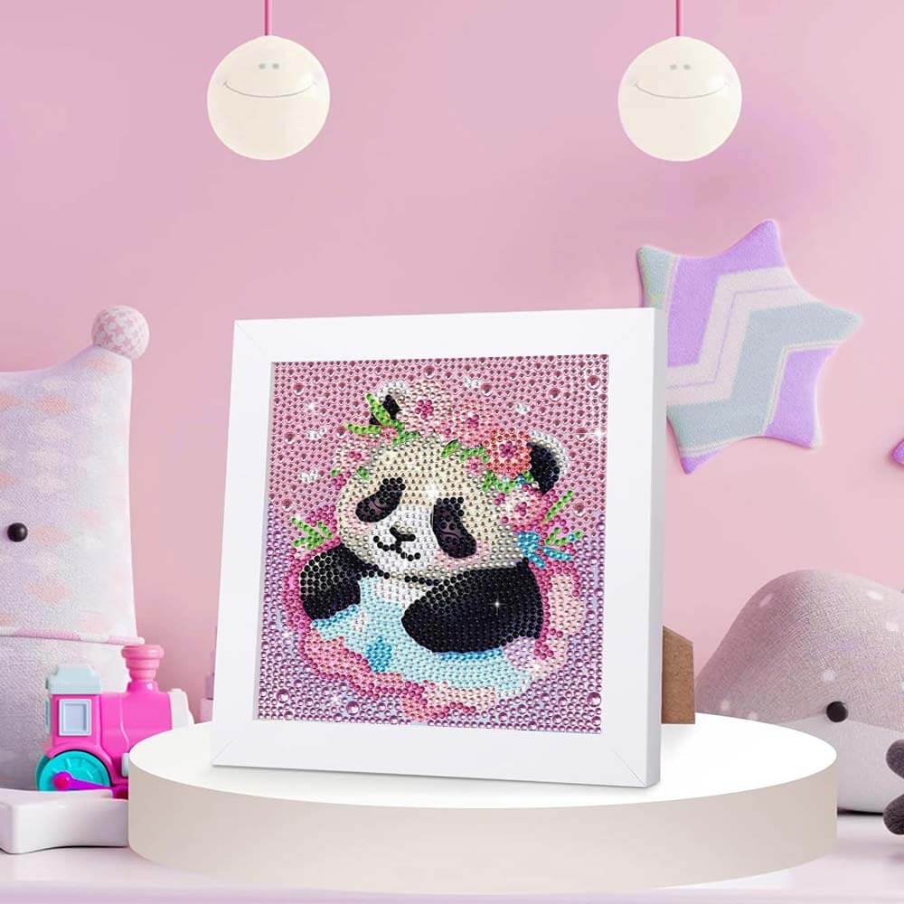 5D Diamond Painting Panda mit Strasssteinchen