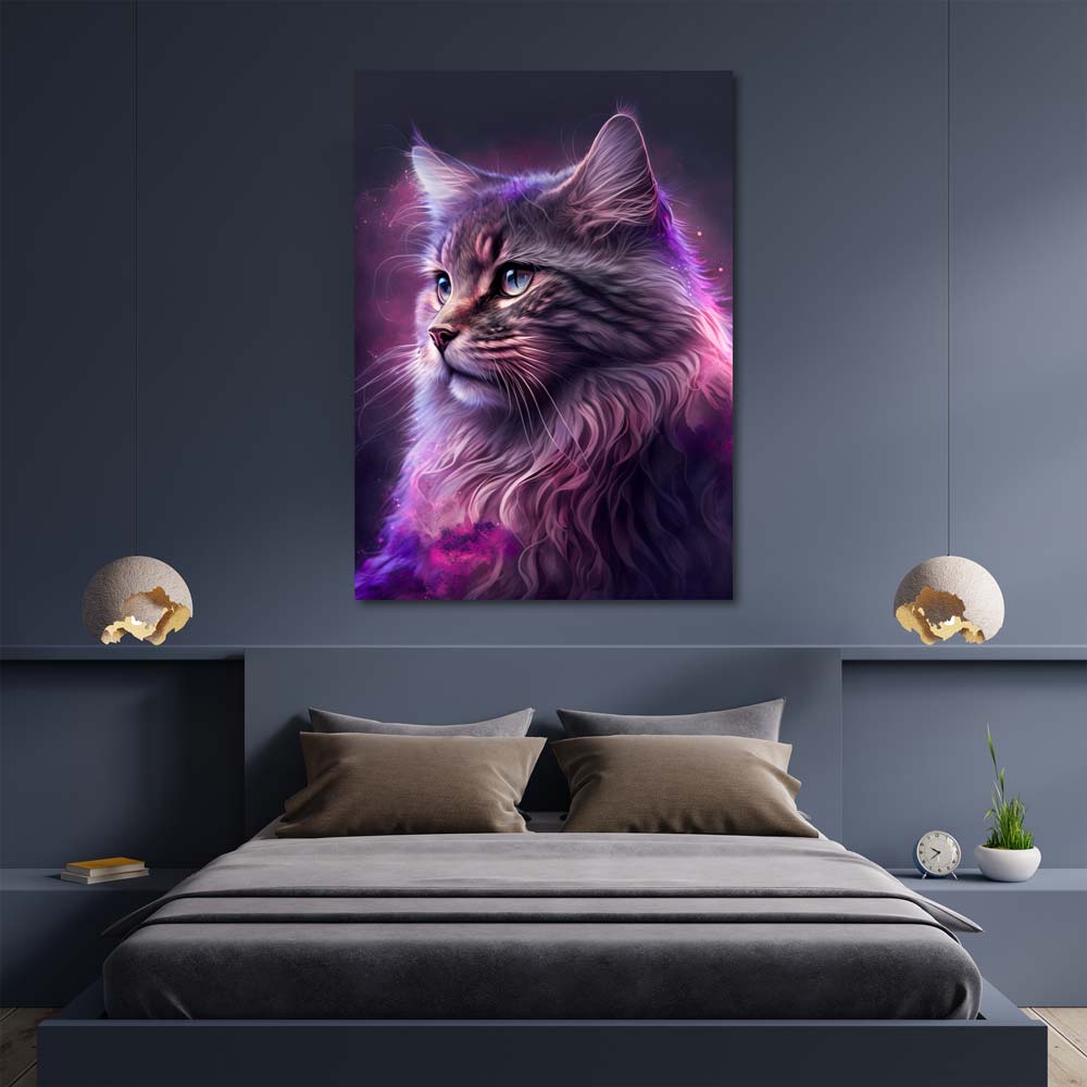 5D Diamond Painting Purple Cat, Unique-Diamond