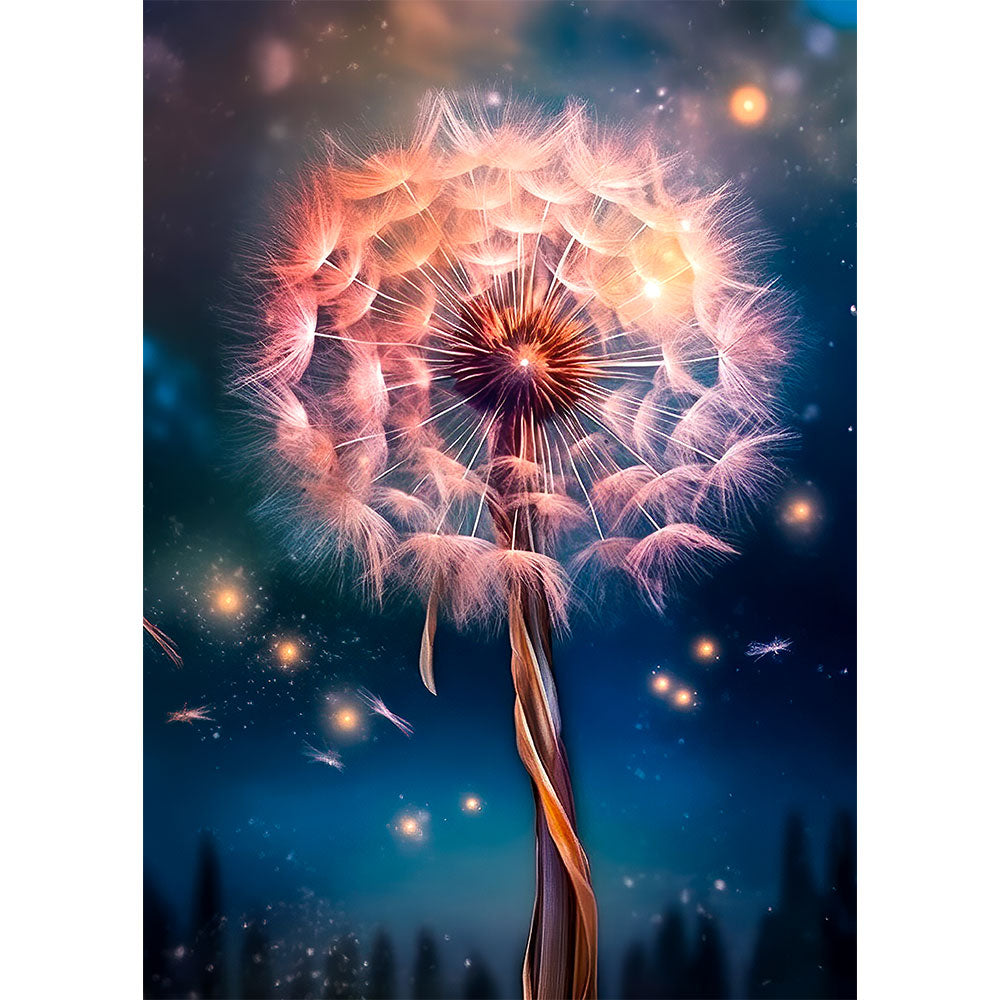 5D Diamond Painting Pusteblume in der Nacht, Unique-Diamond