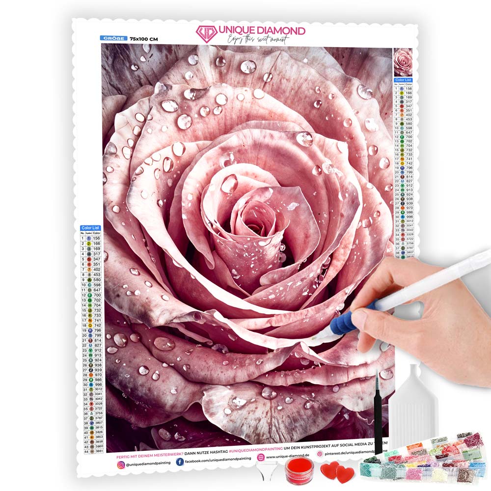 5D Diamond Painting Rosa Infinity Rose, Unique-Diamond