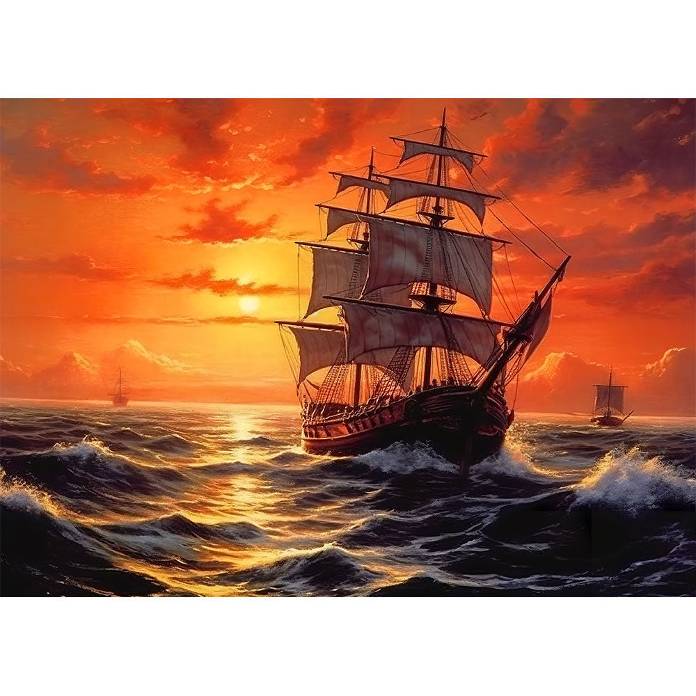 5D Diamond Painting Rückkehr des Segelschiffs - Unique-Diamond