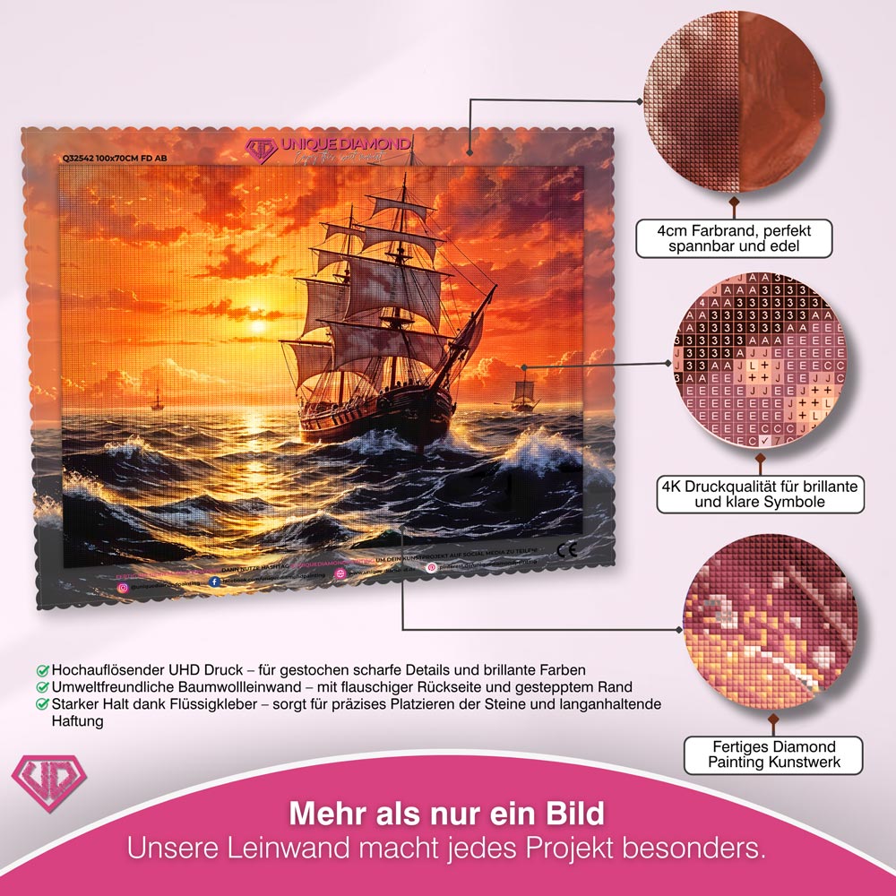 5D Diamond Painting – Rückkehr des Segelschiffs Unique-Diamond