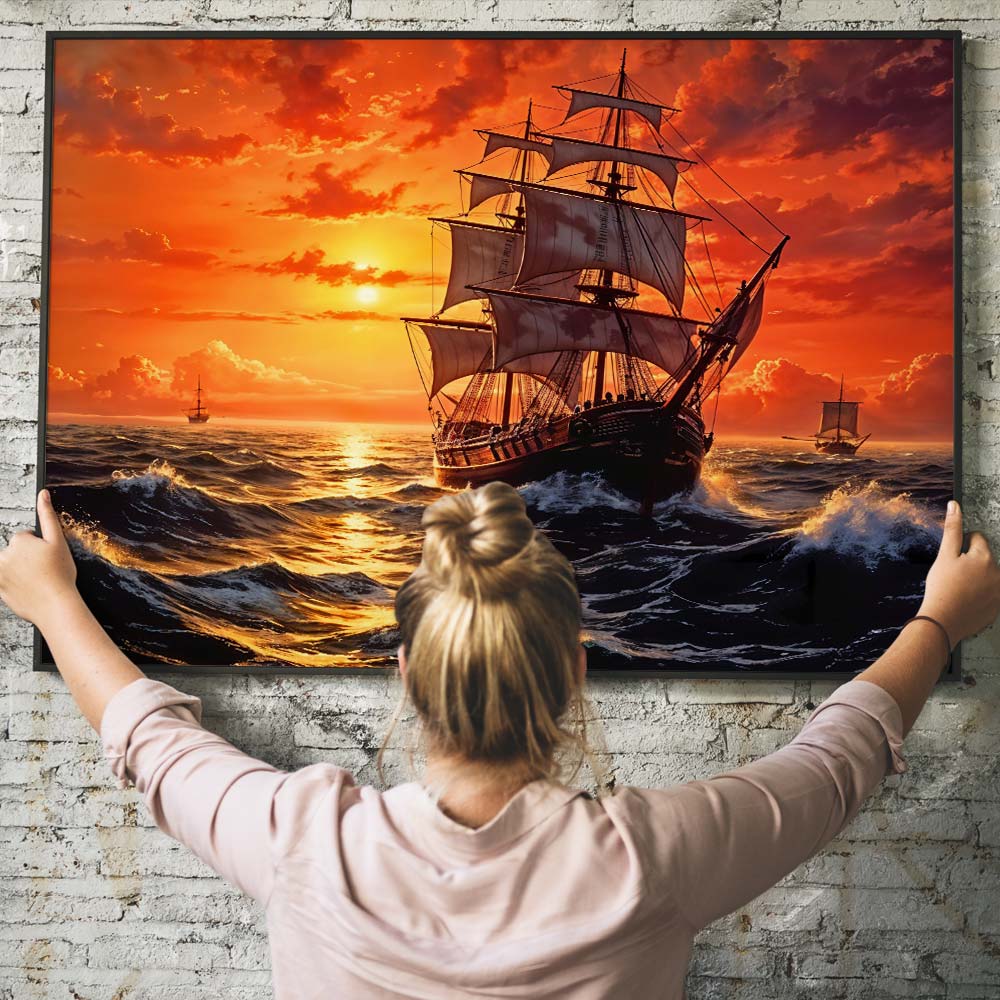5D Diamond Painting – Rückkehr des Segelschiffs Unique-Diamond