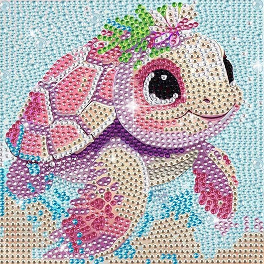 5D Diamond Painting Schildkröte mit Strasssteinchen, Unique-Diamond