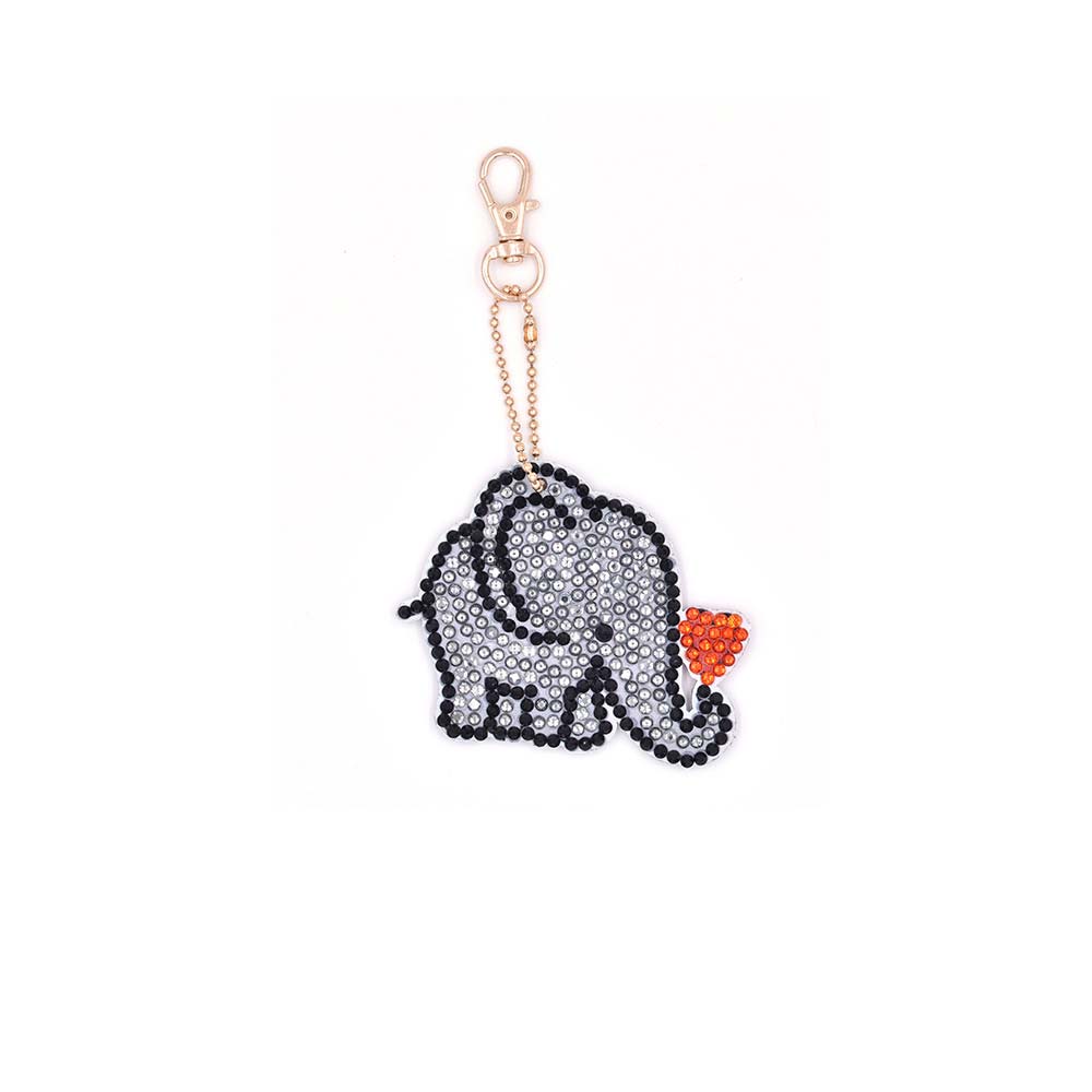 5D Diamond Painting Schlüsselanhänger Elefanten 4 Stück