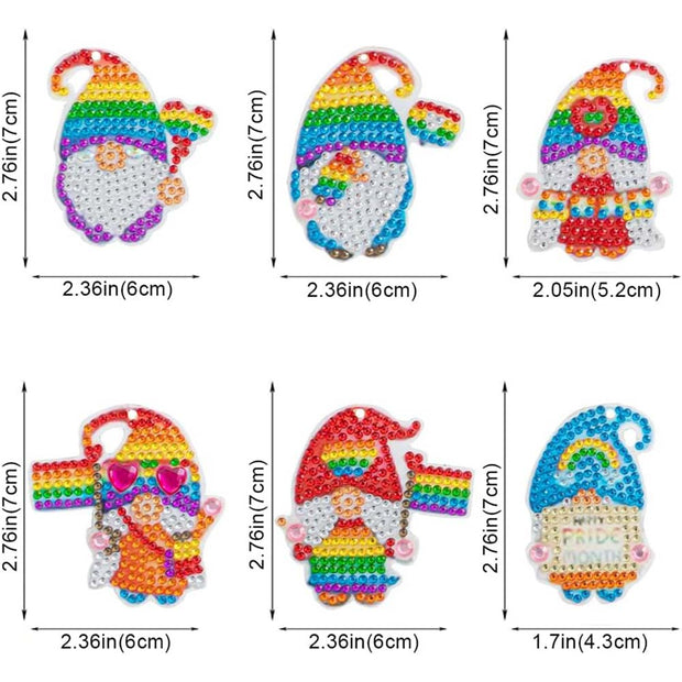 5D Diamond Painting Schlüsselanhänger Regenbogen Wichtel, Unique-Diamond