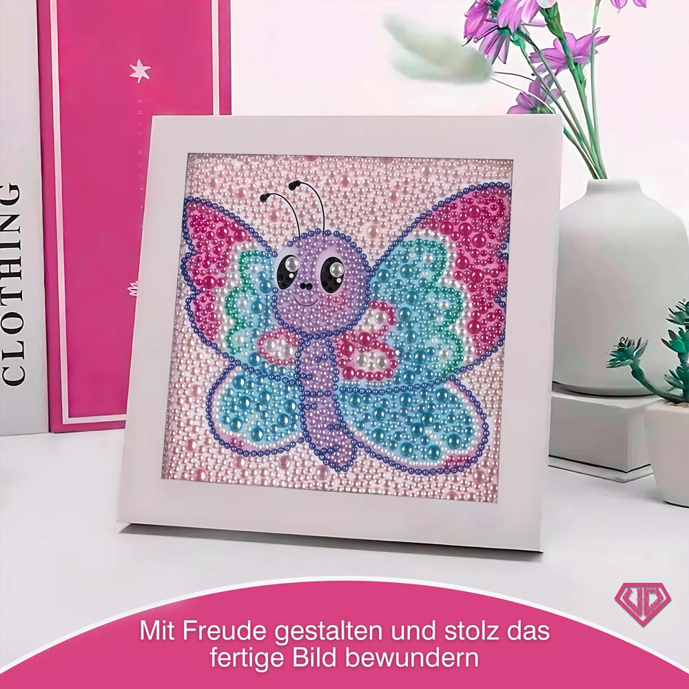 5D Diamond Painting Schmetterling Lumi mit Strasssteinchen, Unique-Diamond