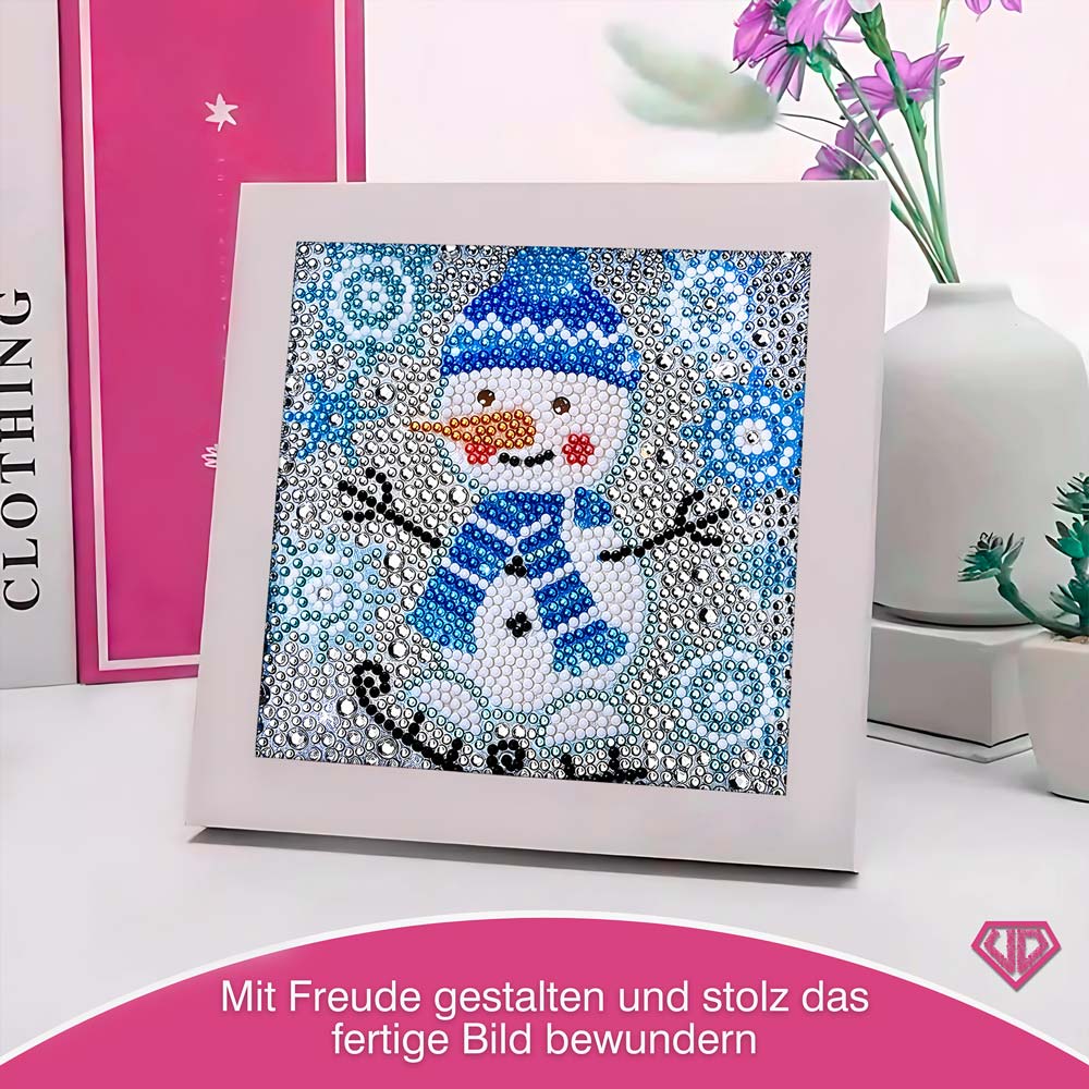 5D Diamond Painting Schneemann Flocki mit Strasssteinchen, Unique-Diamond