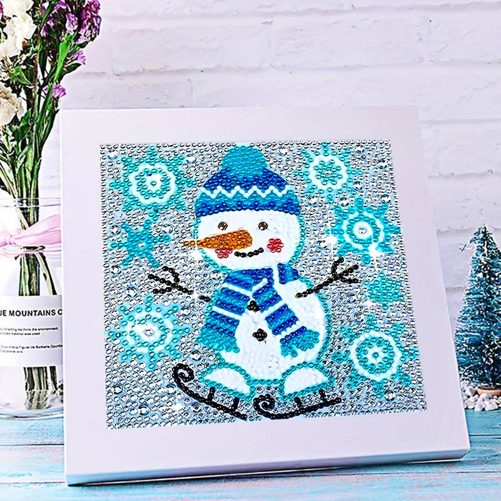 5D Diamond Painting Schneemann mit Strasssteinchen, Unique-Diamond