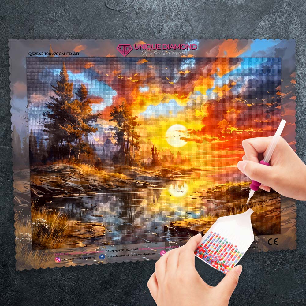 5D Diamant Painting – Sonnenuntergang Unique-Diamond