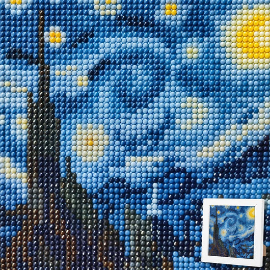 5D Diamond Painting Sternennacht von Vincent van Gogh, Unique-Diamond