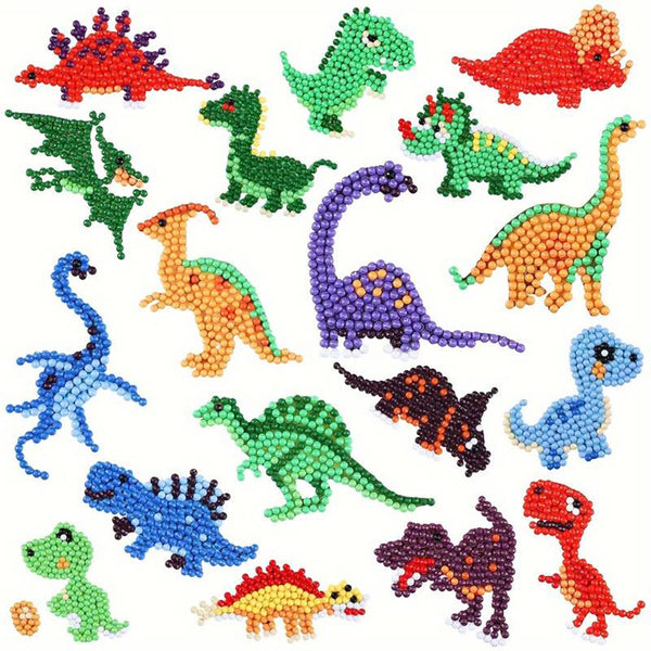 5D Diamond Painting Sticker Set Dinosaurier, unique-diamond