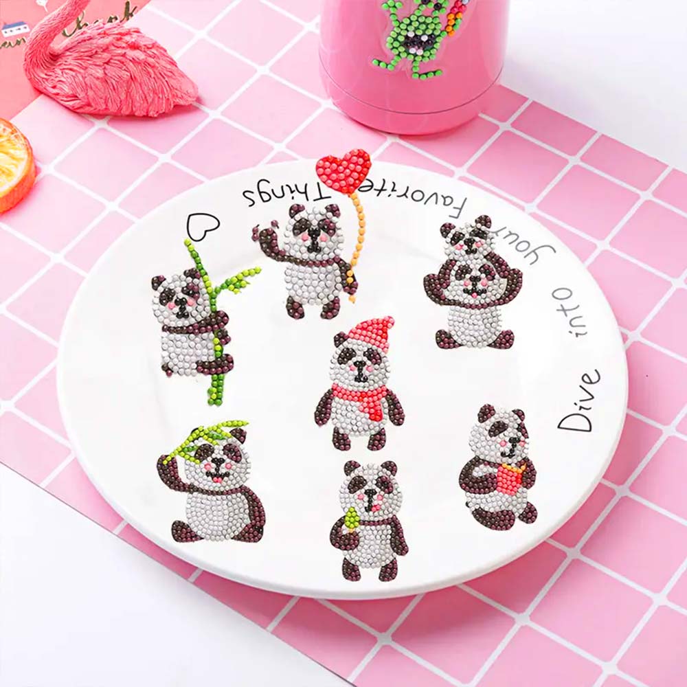 5D Diamond Painting Sticker Set Pandas, Unique-Diamond