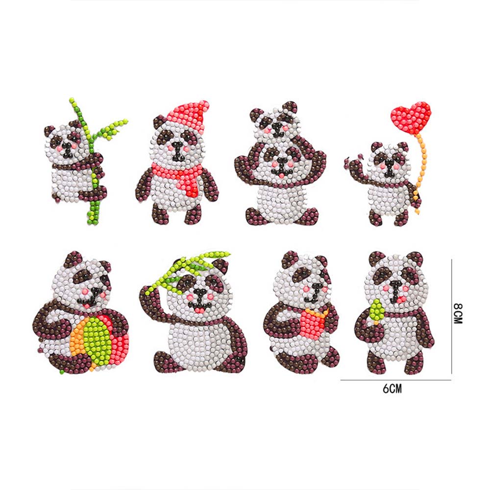 5D Diamond Painting Sticker Set Pandas, Unique-Diamond