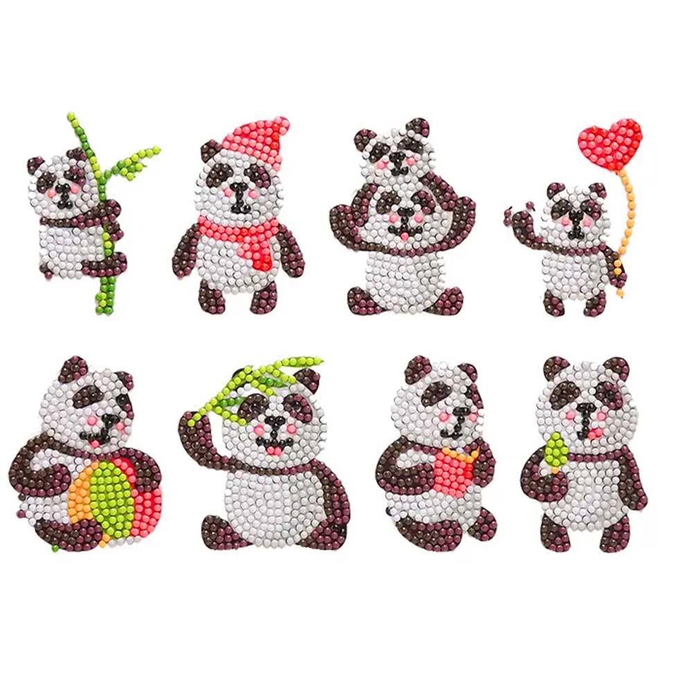 5D Diamond Painting Sticker Set Pandas, Unique-Diamond