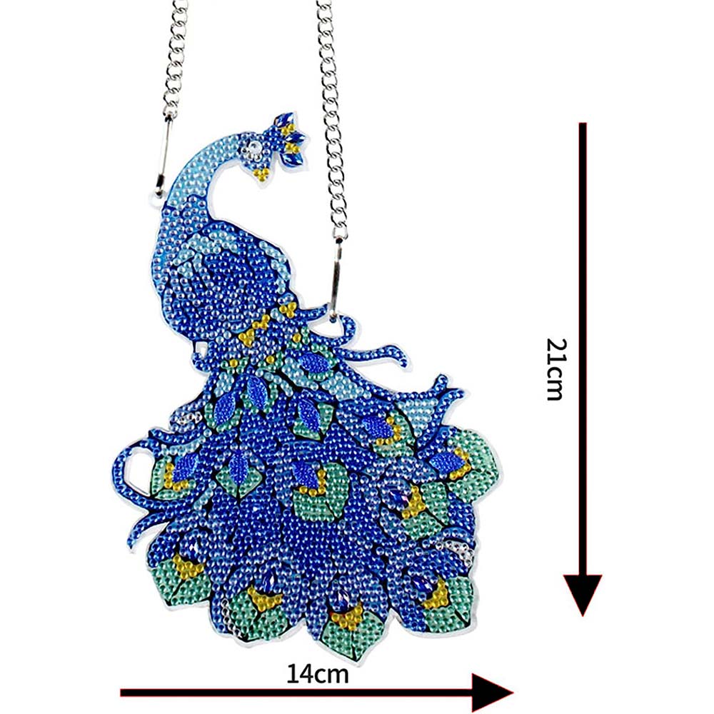 5D Diamond Painting Türanhänger Pfau, Unique-Diamond