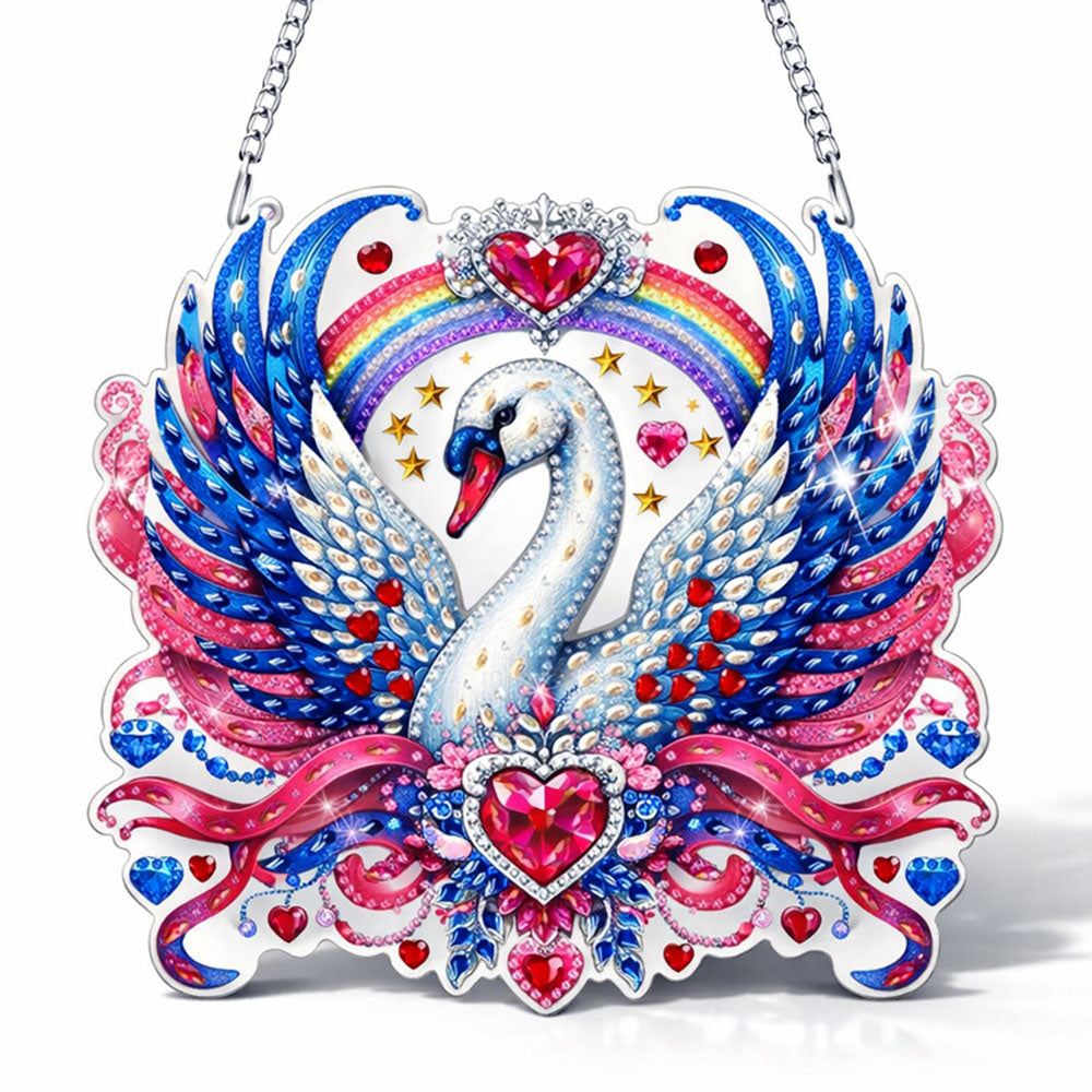 5D Diamond Painting Türanhänger Schwan, Unique-Diamond