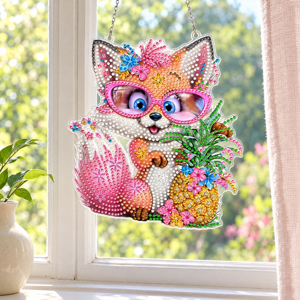 5D Diamond Painting Türanhänger – Ananasglück