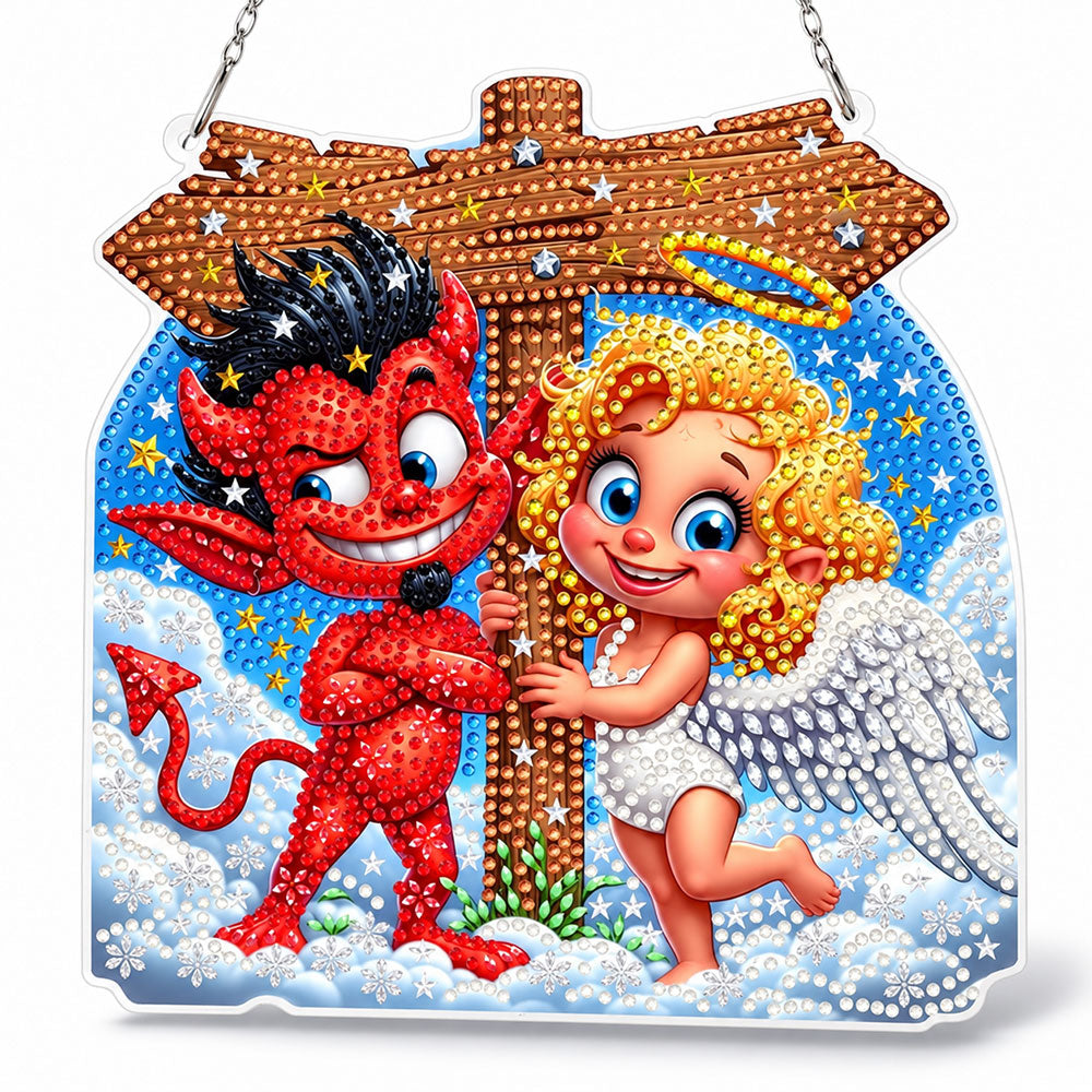 5D Diamond Painting Türanhänger – Himmlisch frech | Unique Diamond