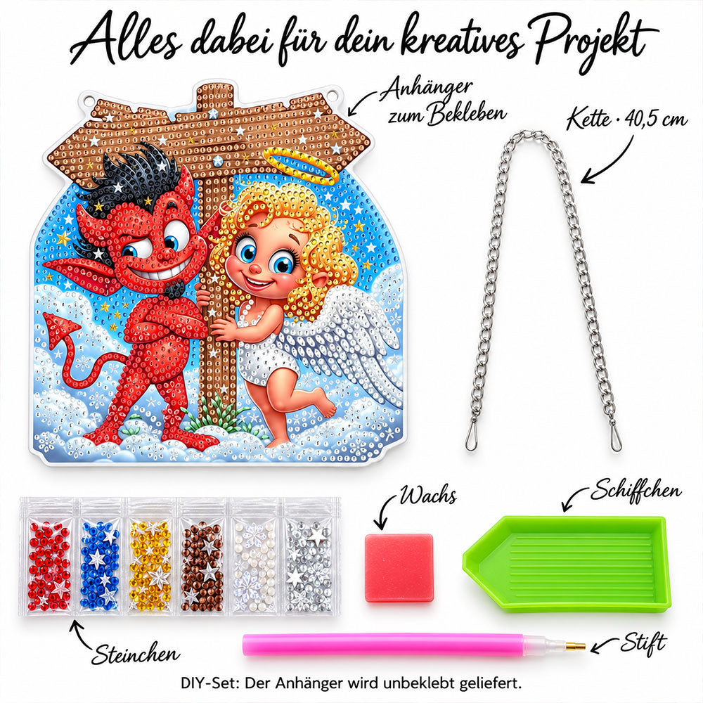 5D Diamond Painting Türanhänger – Himmlisch frech