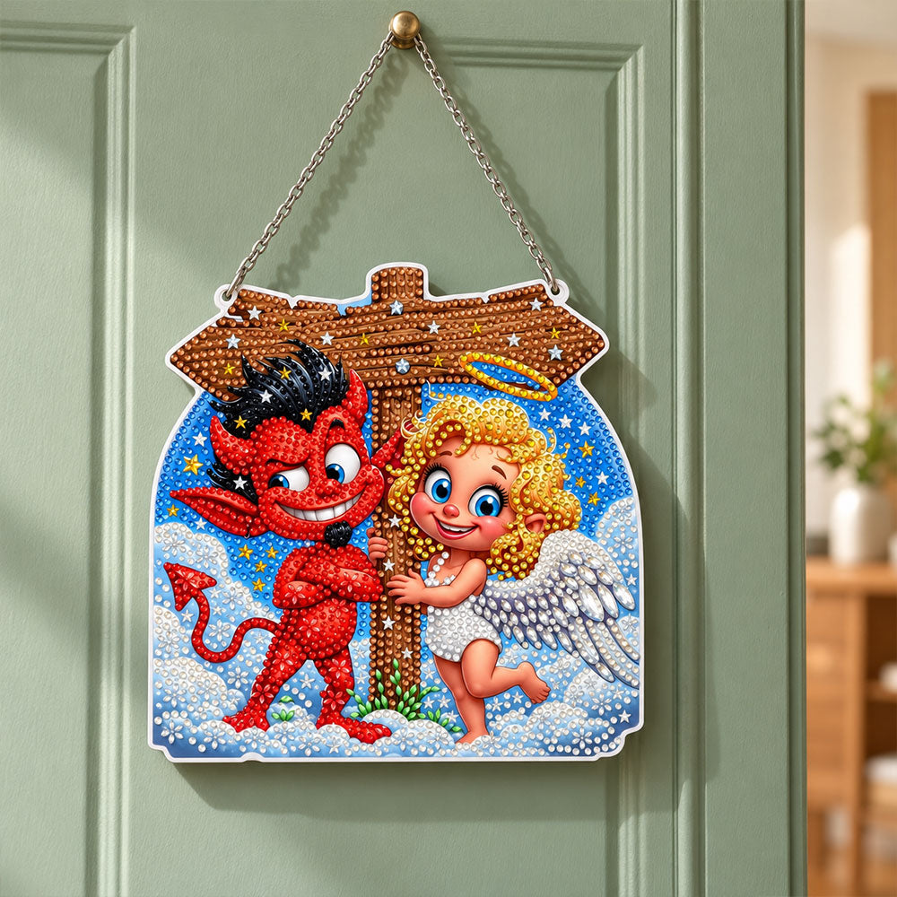 5D Diamond Painting Türanhänger – Himmlisch frech