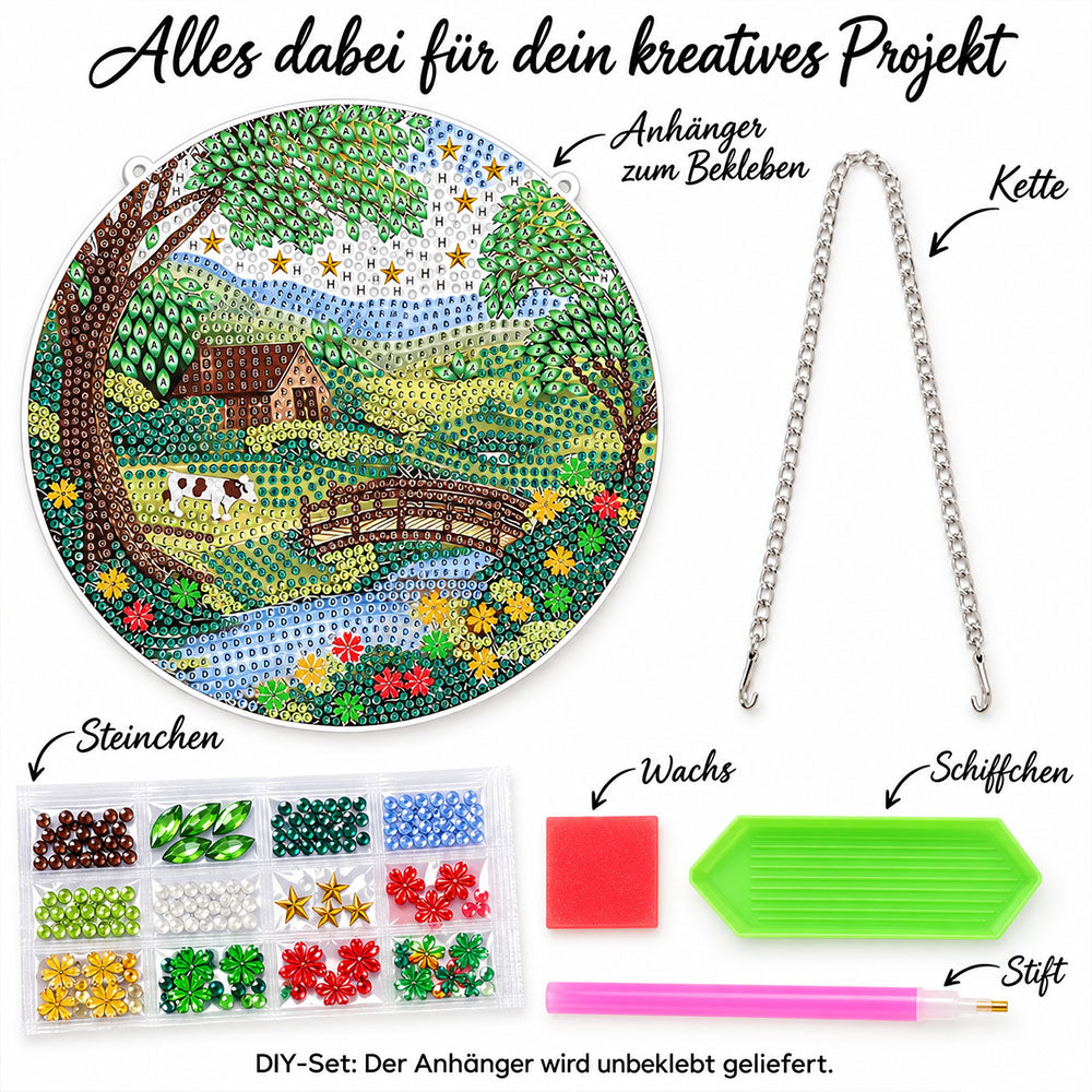 5D Diamond Painting Türanhänger – Idylle am Wiesenbach