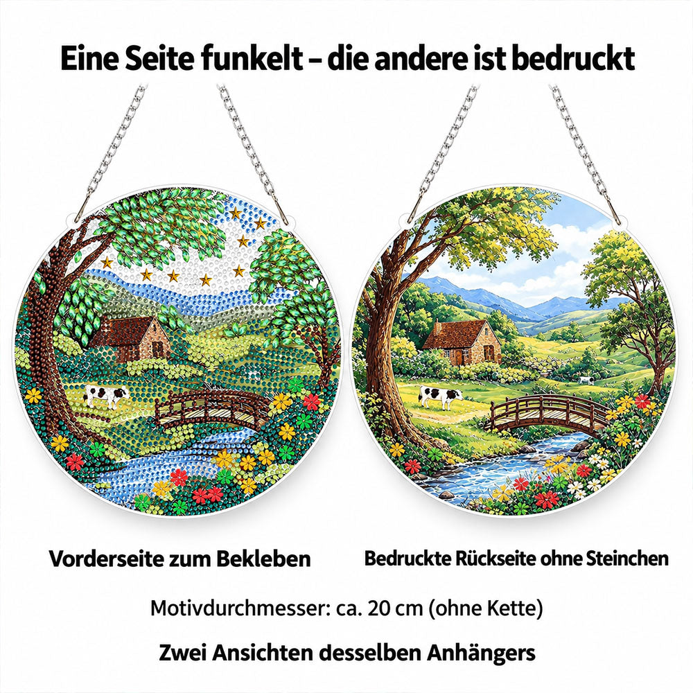 5D Diamond Painting Türanhänger – Idylle am Wiesenbach
