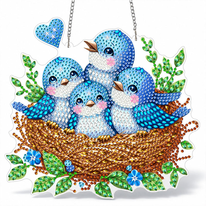 5D Diamond Painting Türanhänger – Nest voller Glück, Unique-Diamond