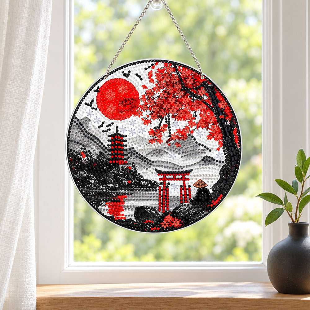 5D Diamond Painting Türanhänger – Rote Sonne Japans