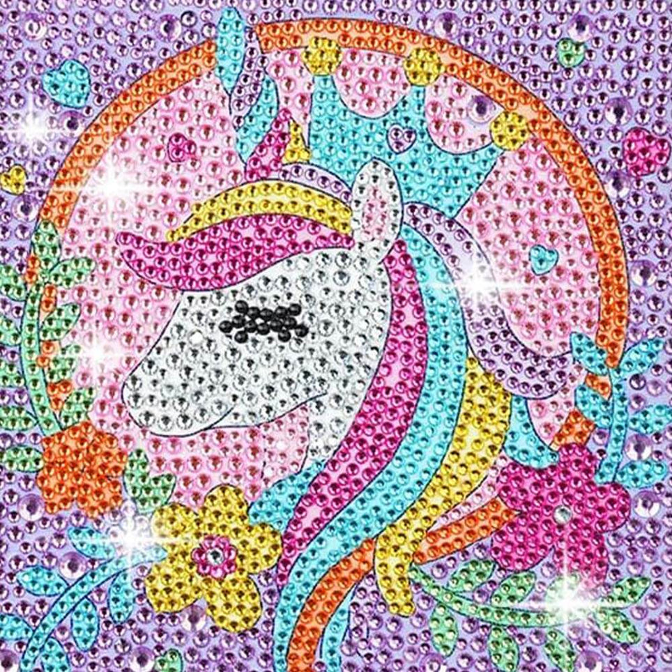 5D Diamond Painting Unicorn mit Strasssteinchen, Unique-Diamond-