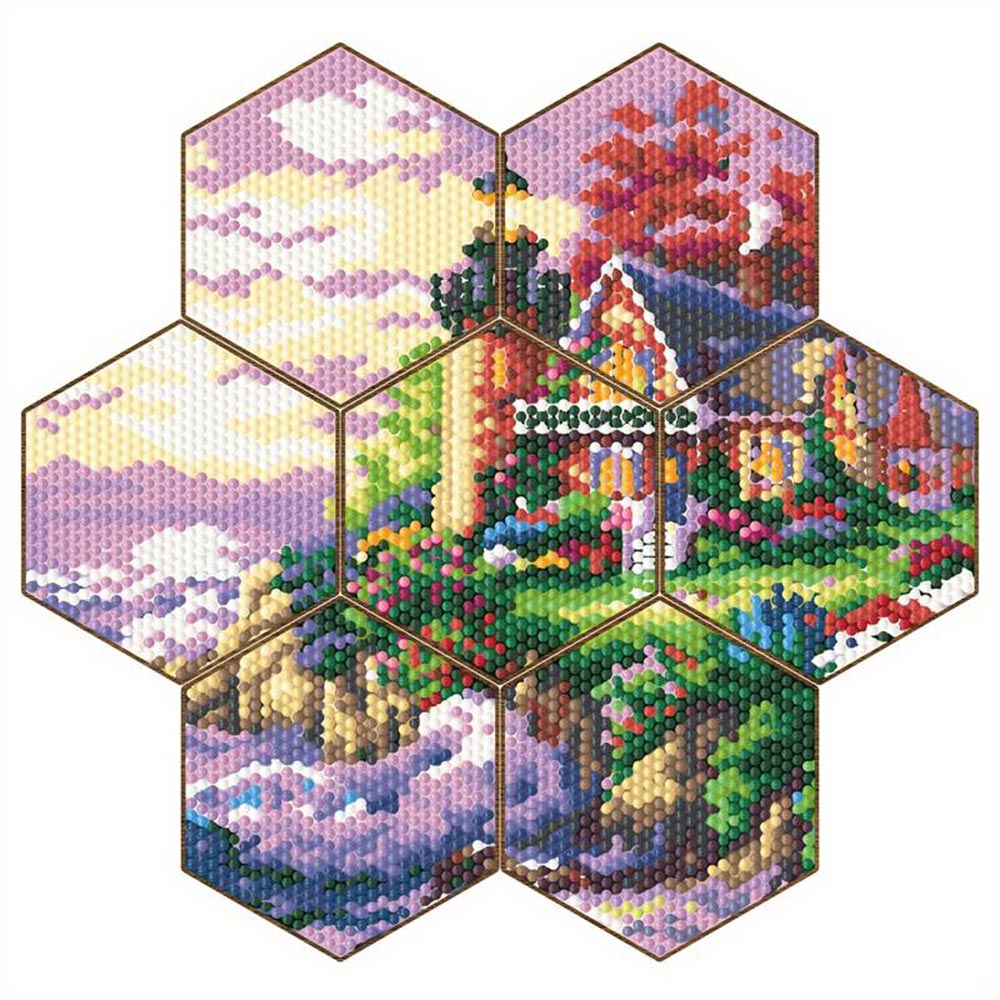 5D Diamond Painting Untersetzer Hütte, Unique-Diamond