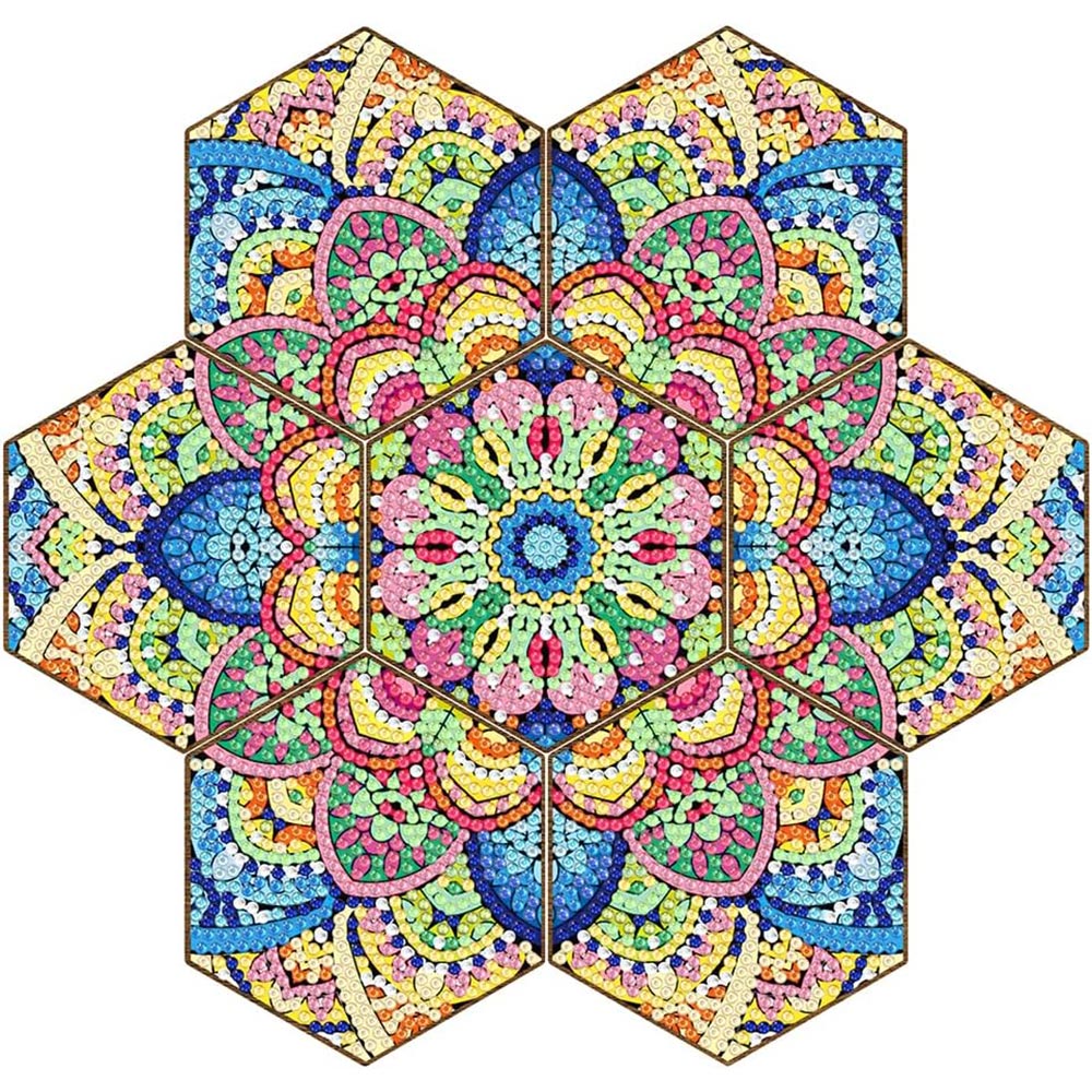 5D Diamond Painting Untersetzer Mandala, Unique-Diaomnd