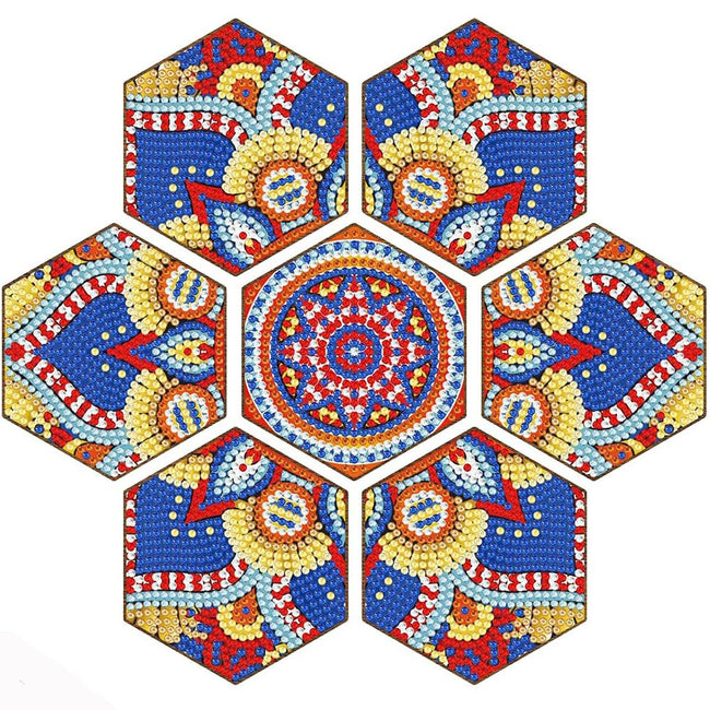 5D Diamond Painting Untersetzer Mandala, Unique-Diamond