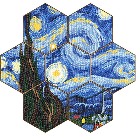 5D Diamond Painting Untersetzer Van Gogh Sternennacht, Unique-Diamond