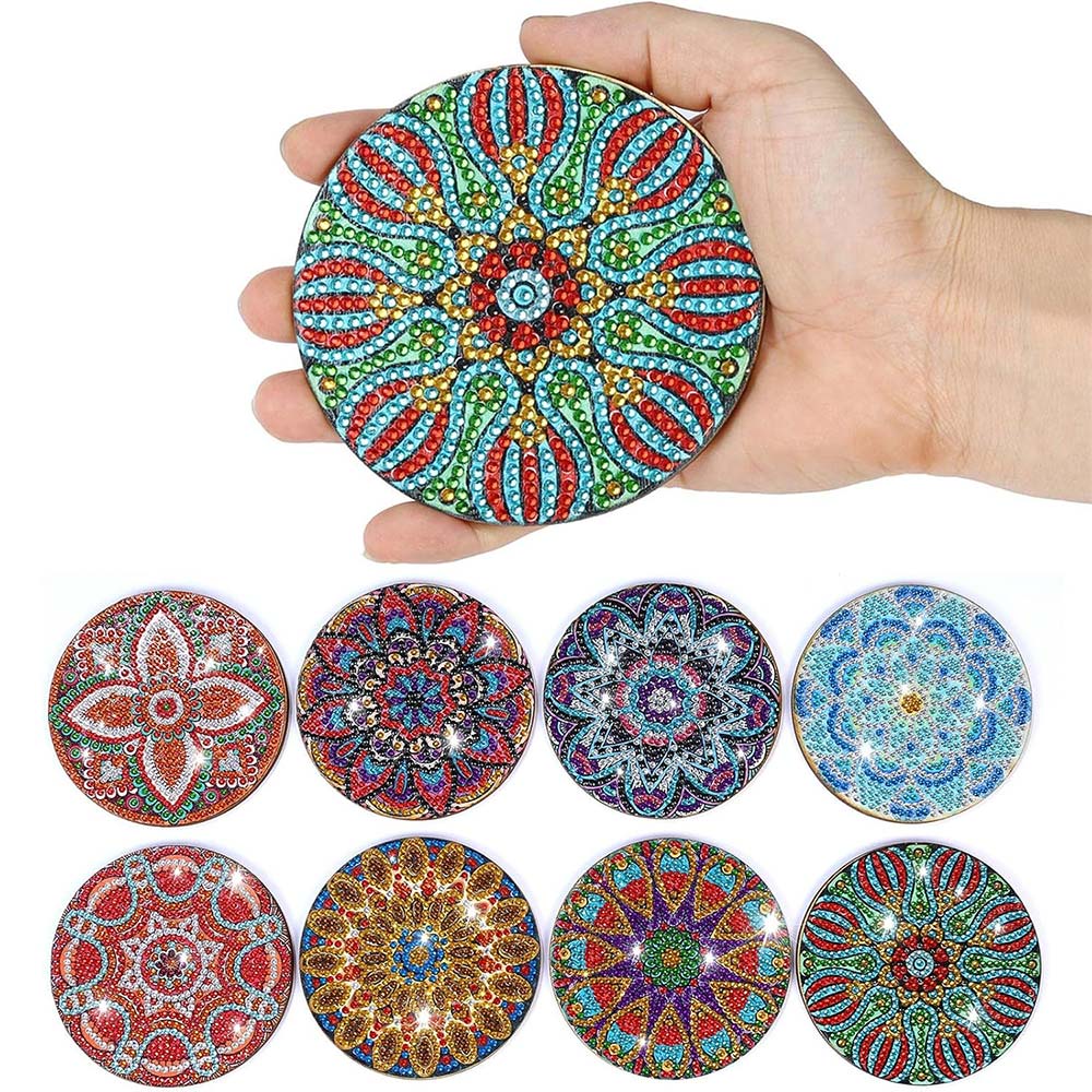 5D Diamond Painting Untersetzer – Mandala Magie, Unique-Diamond