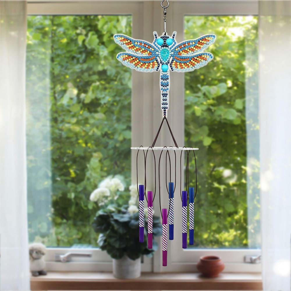 5D Diamond Painting Windspiel - Türkisfarbene Libelle mit Klangspiel 5D Diamond Painting Windspiel - Türkisfarbene Libelle mit Klangspiel