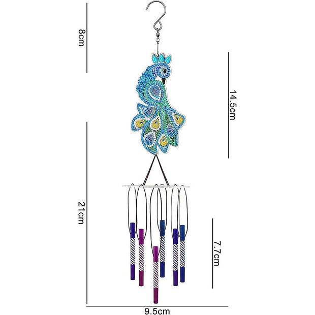 5D Diamond Painting Windspiel Pfau, Unique-Diamond