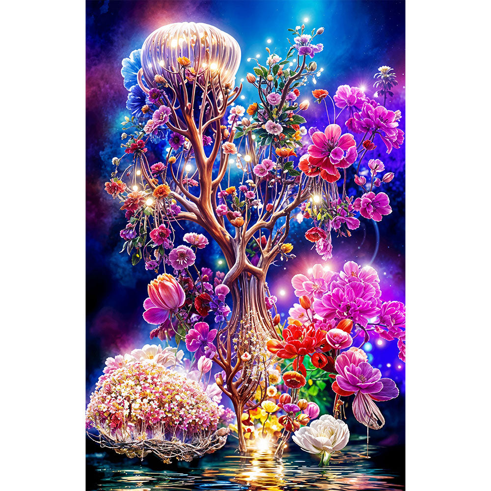 5D Diamond Painting XXL AB Steine Fantasy Baum, Unique-Diamond