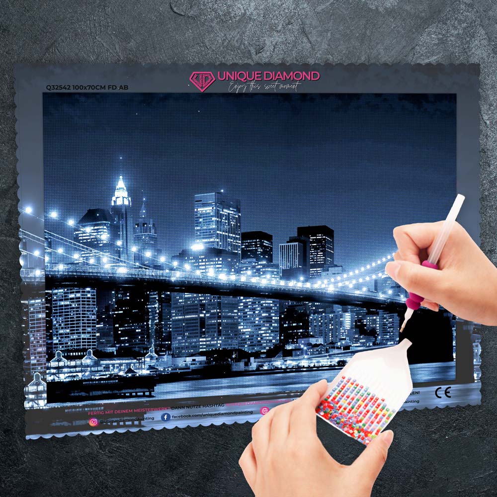 5D Diamond Painting - XXL Brooklyn Bridge Unique-Diamond
