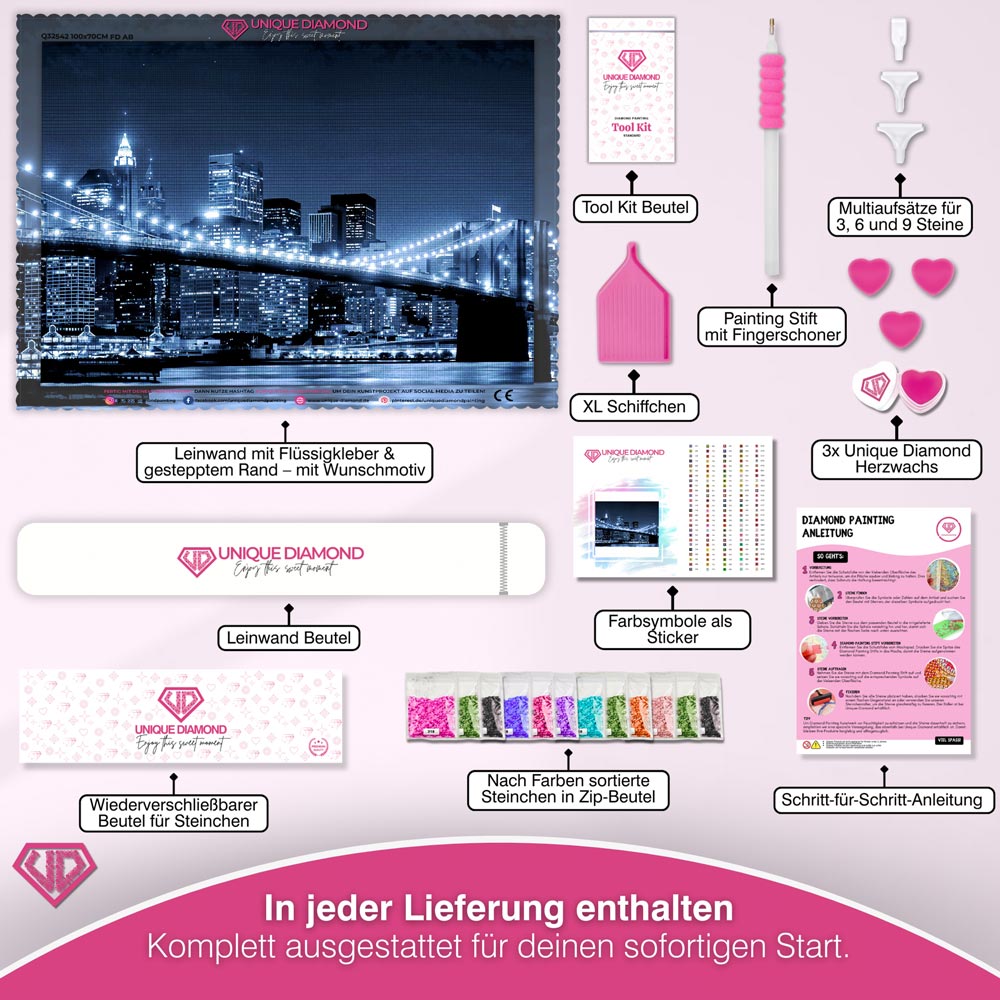 5D Diamond Painting - XXL Brooklyn Bridge Unique-Diamond