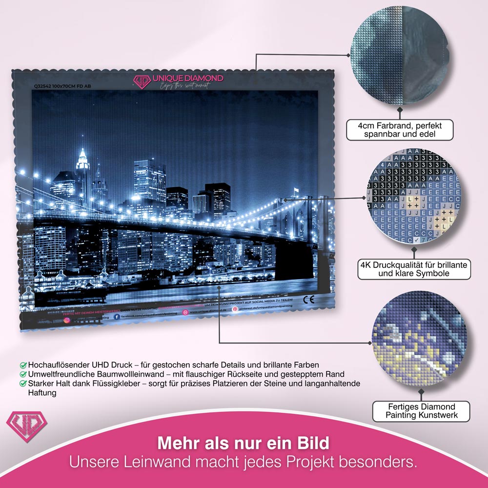 5D Diamond Painting - XXL Brooklyn Bridge Unique-Diamond