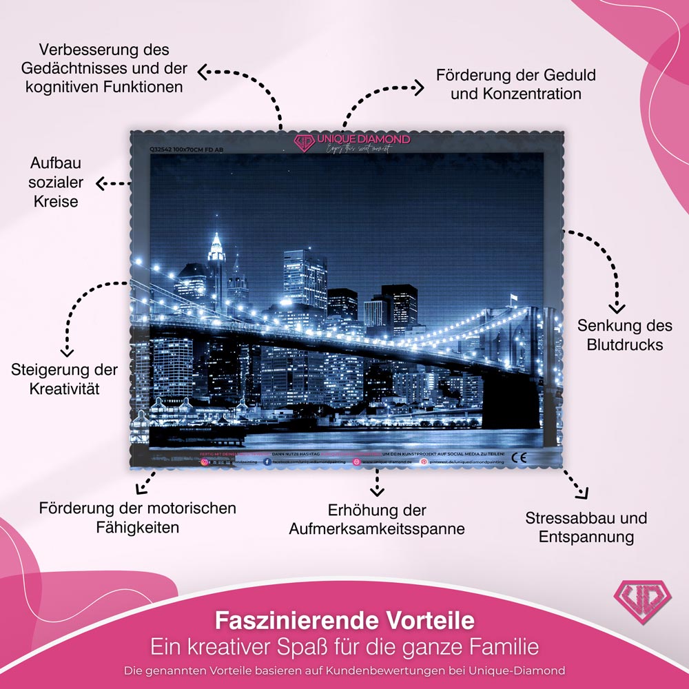 5D Diamond Painting - XXL Brooklyn Bridge Unique-Diamond