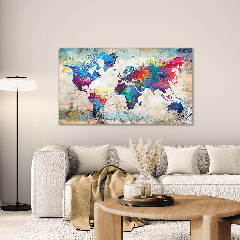 5D Diamond Painting XXL abstrakt Weltkarte, Unique-Diamond