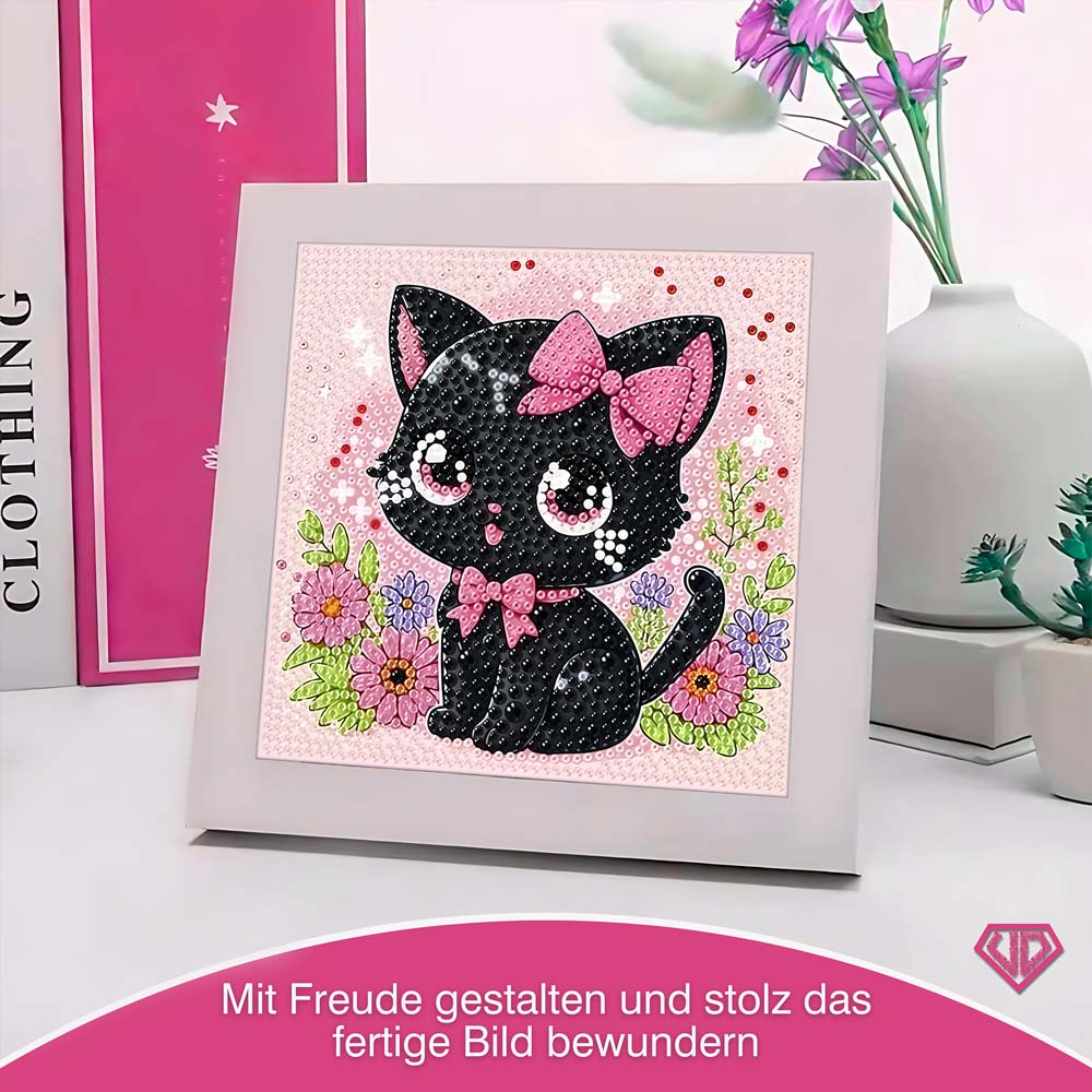 5D Diamond Painting Zuckersüße Samtpfote Bella mit Strasssteinchen, Unique-Diamond