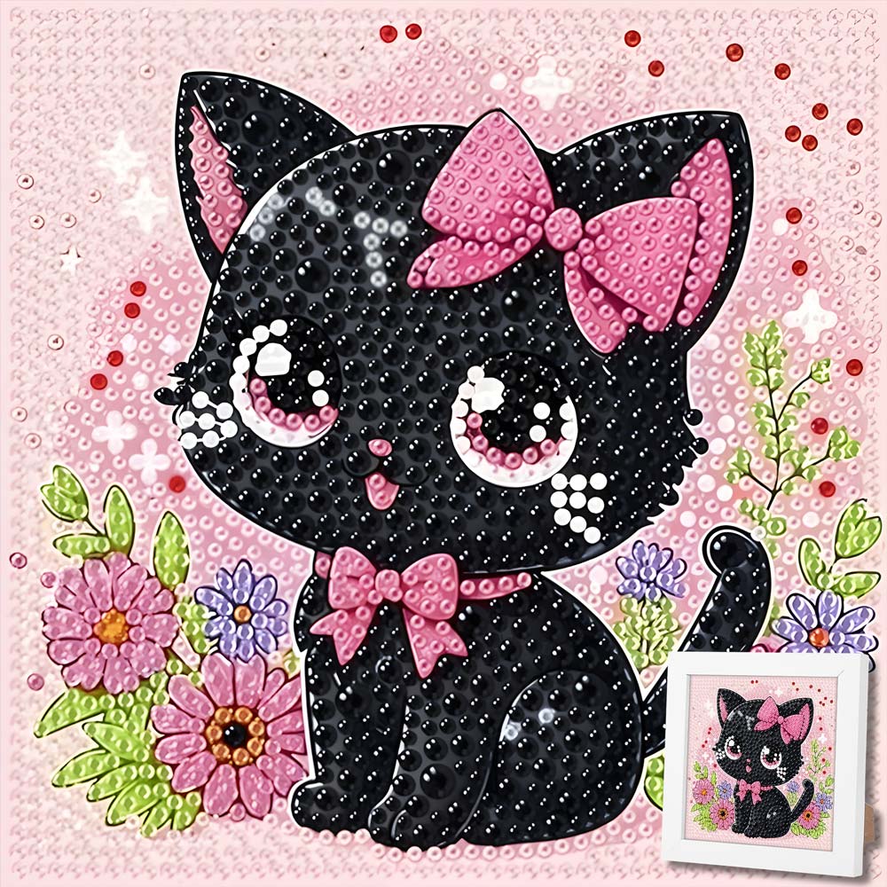 5D Diamond Painting Zuckersüße Samtpfote Bella mit Strasssteinchen, Unique-Diamond